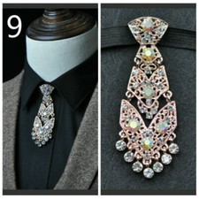 Luxury Rhinestone Crystal Necktie Pre Bow Tie Formal Wedding Retro Chic Gift SPW