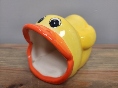 Big Mouth Yellow Duck Kitchen Scrubber Sponge Holder Ceramic Kitchen Kitchy