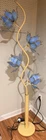 Vintage 1980s Lotus Flower Floor Lamp – Rare Blue Tiffany Style