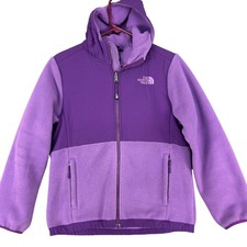 The North Face Denali Fleece Jacket Girls Large Purple Hooded Polartec AQLJ