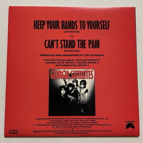 Georgia Satellites Keep Your Hands To Yourself Vinyl Record 7” 45 RPM 7-69502 - Picture 16 of 24