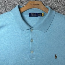 Polo Ralph Lauren Soft Cotton Polo Shirt Men s Size 2XB BIG Blue Preppy Golf