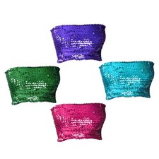 Bauchtanz-BH-Oberteil mit Pailletten, R&ouml;hrenoberteil f&uuml;r Damen,