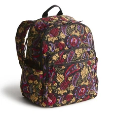 Vera Bradley Womens Premium Cotton Bancroft Backpack, Midnight Garden Paisley...