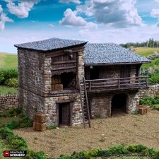 King Stables Two Story Building 3D Printed Tabletop Terrain Games DND 28mm 
