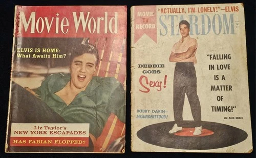 Two 1960s Elvis Magazines ~ Movie World Vol 5 #3, And Stardom ~ Old & Rare!
