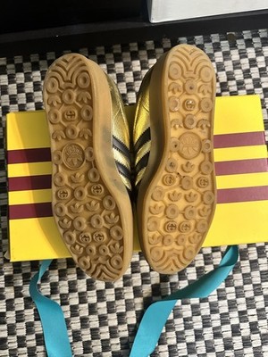 Size 8 - Adidas x Gucci Gazelle Metallic Gold for sale online | eBay