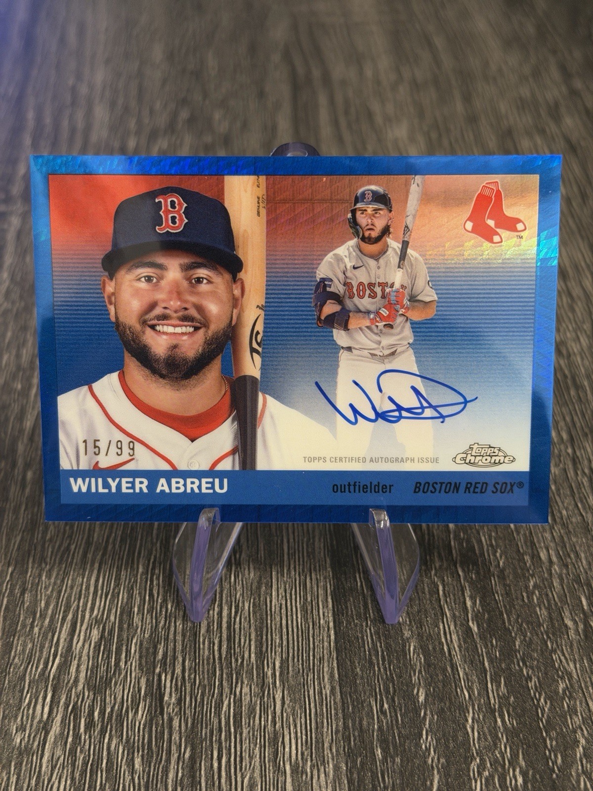 2025 Topps Chrome Platinum WILYER ABREU #CPA-WA Blue Prism Refractor AUTO /99