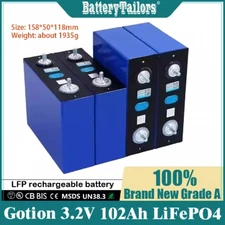 New 3.2V 102Ah Lifepo4 Battery Li-ion Iron Phosphate for 12v Campers Golf Cart