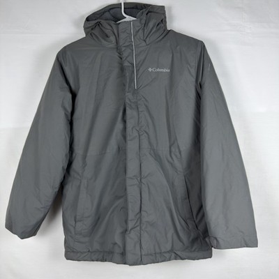 Boys Columbia Hooded Coat Winter Parka Jacket Softshell Youth Size L 14/16 Gray