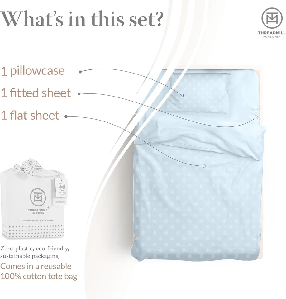 Juego de sábanas Cotton Twin XL|100% Sábanas de algodón para cama de tamaño Twin XL|Satén jacquard Foto 3 de 4