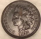 1875 Indian Head Cent Penny 1C # - F/VF - #14353 - Scratched - Higher Grade