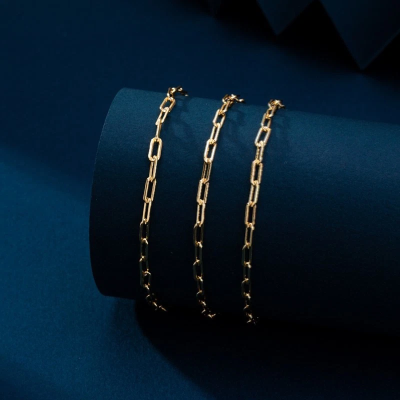 5 mm Paperclip Link Bracelet 18k Yellow Gold side closure New Gift - Image 4 of 4