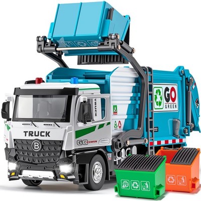 HAPYAD AUTOLift Function Garbage Truck Toys Metal Cab, Trash Truck Toy Set wi...