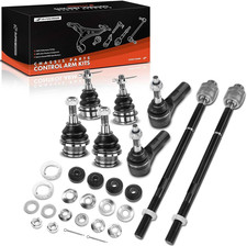 8Pc Front Suspension Kit, Upper Lower Ball Joint Inner Outer Tie Rod End Sway Ba