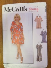 McCalls M7969 Sewing Pattern Ladies Pullover Loose Fit Summer Dress Uncut XS-XXL