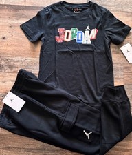 NWT Nike Air Jordan Boys YSM Black/White/Red/Blue Cargo Jogger Pants Set Small