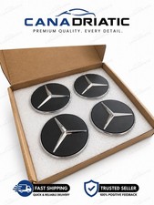 75mm Mercedes-benz Floating Hub Caps Self Leveling Set Of 4 Black Big Spoke New 75mm Mercedes-benz Floating Hub Caps Self Leveling Set Of 4 Black Big Spoke New
