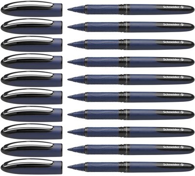 Schneider One Business Rollerball Pen 0.6mm Blue Barrel Black Ink - 10-Pack