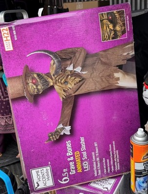 6.5 FT ANIMATED SOUL SLASHER LED EYES HALLOWEEN DECORATIONS IN HAND - BRAND NEW
