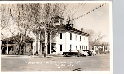 CHURCHHILL COUNTY COURTHOUSE fallon nv c1950 postcard nevada real photo rppc
