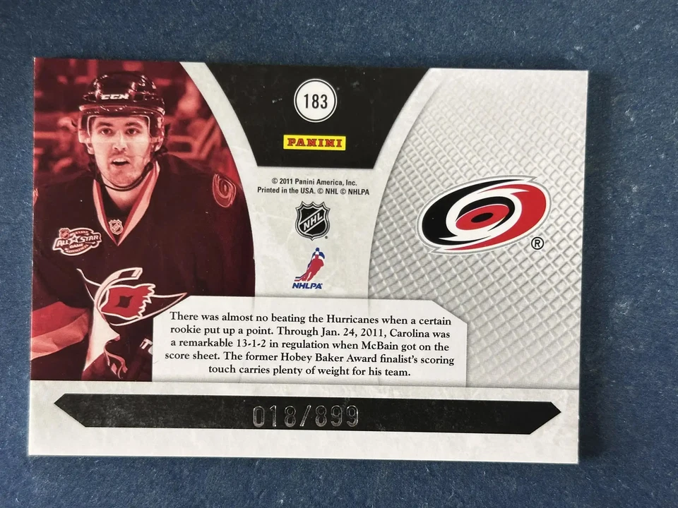 2010-11 Panini Luxury Box #183 Jamie McBain Hurricanes /899 - Image 2 of 2