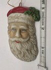 2 Vintage Porclein Santa Face Ornaments Rare — photo 5