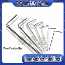 Sechskant Stift Schl&uuml;ssel f&uuml;r Innensechskant -Schrauben wahlw. 0,7 mm bis 17 mm
