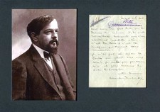 COMPOSER Claude Debussy autograph letter signed & mounted