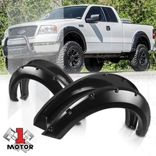 Textured Black Pocket Bolt/Rivet Fender Flares Wheel Cover for 04-08 Ford F-150
