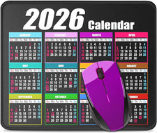 Calendar Mouse Pad with Non-Slip Rubber Base, Premium-Textured Waterproof M...
