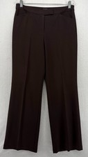 Nicole Miller Women's Brown Front Zip Dress Pants Size 8