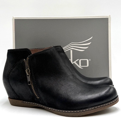 Dansko LEYLA BURNISHED NUBUCK Women's NEW Ankle Bootie Black EU Size 36