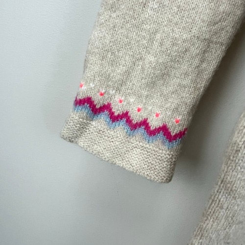 Mini Boden Oatmeal Marl Fair Isle Wool Blend Long Sleeve Sweater Dress Girls 7-8 - Picture 3 of 6