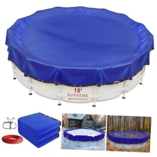 【New Upgrade】 Winter Pool Cover 18 ft Round for Above Ground Pools, Extra 
