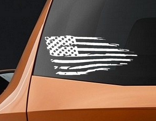 Usa Flag Distressed Decal Sticker Vinyl Graphic American Car Truck Laptop Window - Picture 1 of 1