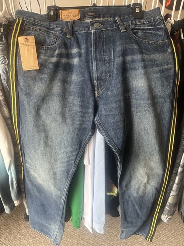 Ralph Lauren Polo Jeans Mens 34x34 Varick Yellow Side Striped Button Fly - Bild 3 von 9