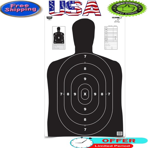 Precision Training Paper Targets - 5 High-Contrast Silhouettes, 23x35 ...