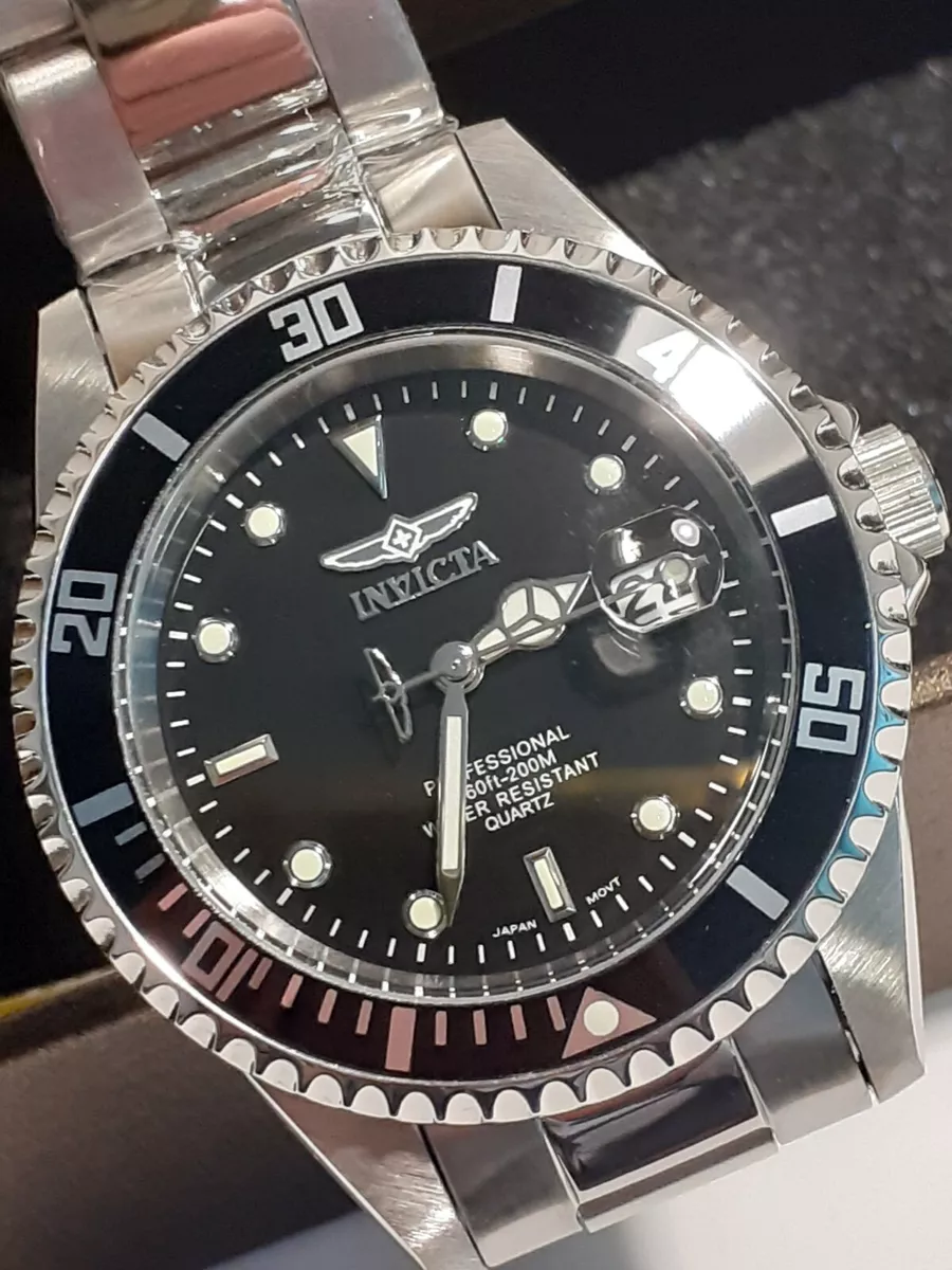Invicta Pro 8932OB 37.5mm compact 200m WR Diver or Dress Black