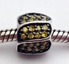 CHAMILIA 2025-0590 JEWELLED PETALS - GOLDEN CZ Retired Bead!! Brand NEw!!