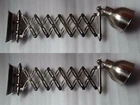Industrial Scissor Lamp Brass Wall Mount Lamp Nickel Plated Set of 2