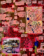 Graffiti Abstract Collage Art Modern Painting Popart Original Handmade Raw Pop