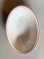 Syracuse China O. P. CO. Oval serving dish. red stripes 8x11.5" restaurant ware