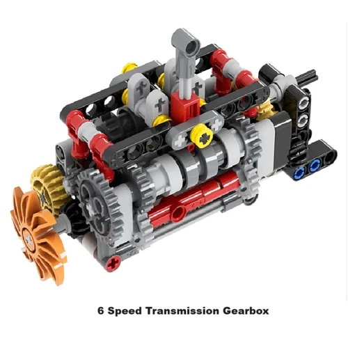 Caja de cambios de transmisión de 6 velocidades con función de potencia bloques de construcción técnicos LEGO - Imagen 6 de 10