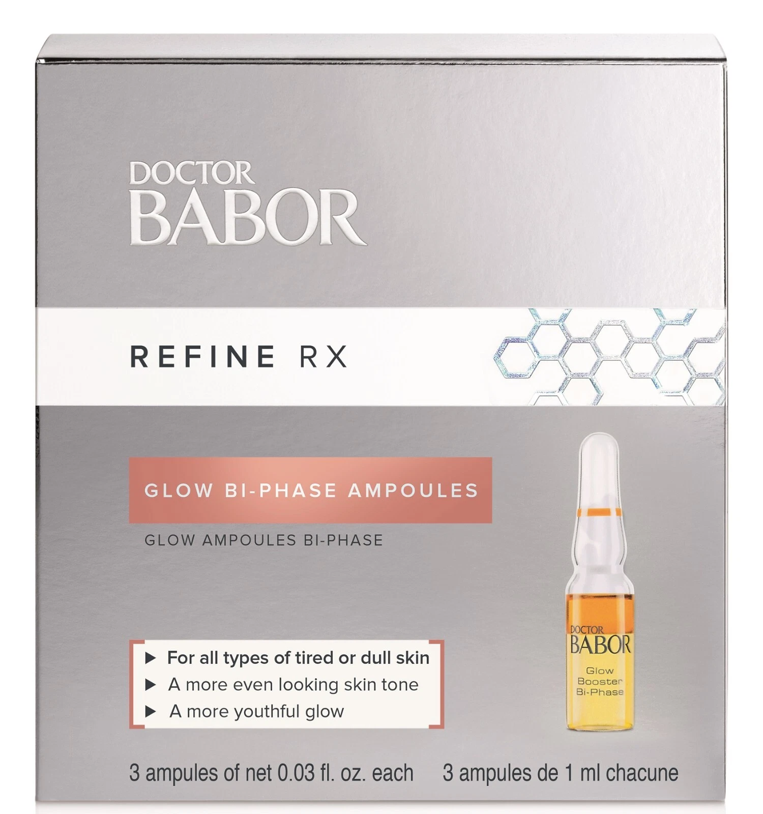 BABOR Refine RX, Glow Bi-Phase Ampoules- 3 Ampoules 1 ml each