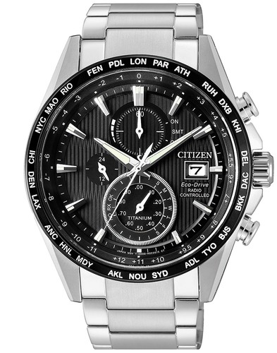 citizen eco-drive chronograph herren-funkuhr titan chrono at8154