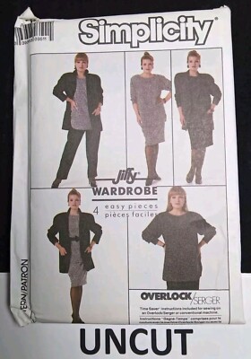 SIMPLICITY 1980s Pattern 8450 Womens 22W 24W 26W Top Jacket Pull-On Pants Skirt