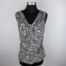 Cable & Gauge Womens Medium M Nylon Blend Sleeveless Drop Roll Neckline Top 