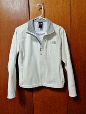 The North Face Apex Bionic White Jacket Womens Medium Soft Shell Full Zip NICE!