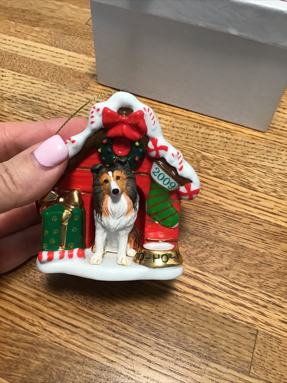 Danbury Mint Christmas Sheltie Ornaments, New In Box Lot Of 4 2005, 08